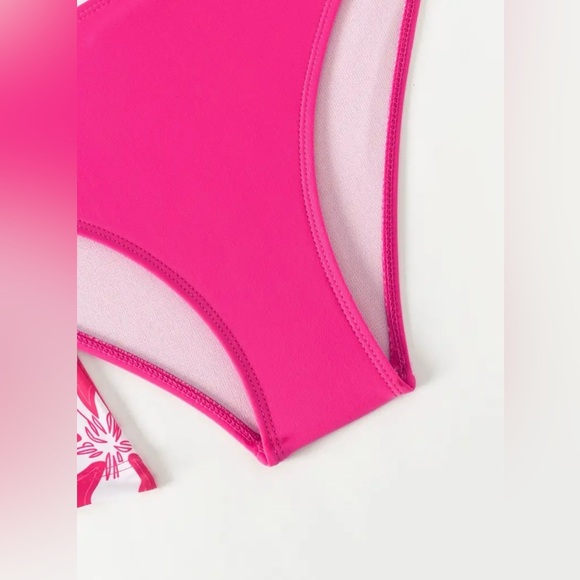 Boutique Swim New Pink Floral Halter Bikini Set Womens Swimsuit